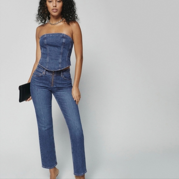 Julianna Zip Mid Rise Straight Leg Jeans - Picture 3 of 5